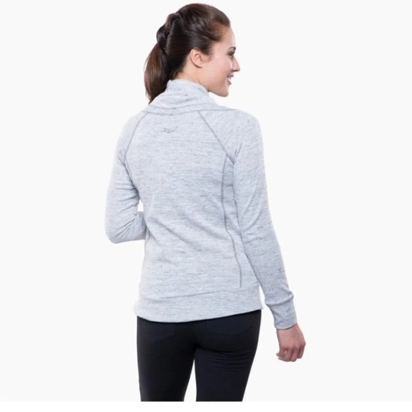 Kuhl Lea  Heather Gray Funnel Cowl Neck Pullover Sweater Sweatshirt Womens Sz M - Picture 3 of 15